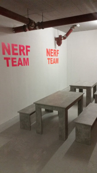 Pausenbereich für unsere erschöpften Nerf Team Spieler in der Future Games World
